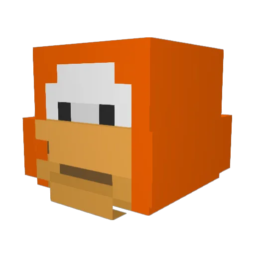 ElComePotos Minecraft avatar head, 3D render
