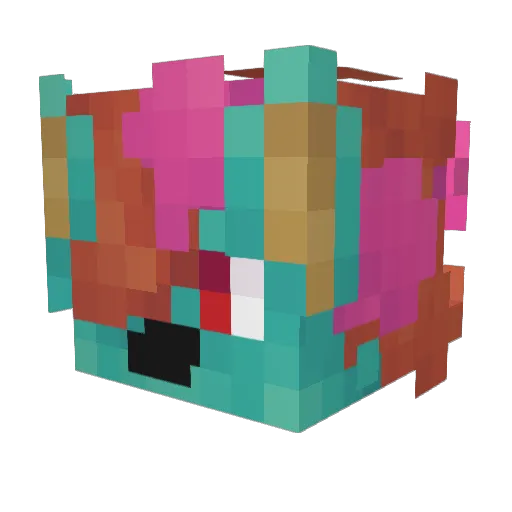 ElConejoLuka Minecraft avatar head, 3D render