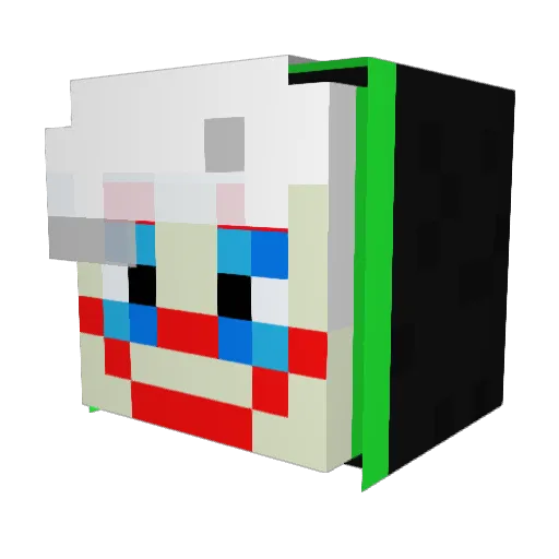 ElConpayaso Minecraft avatar head, 3D render
