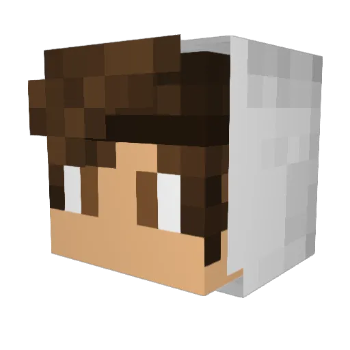 ElCrane Minecraft avatar head, 3D render