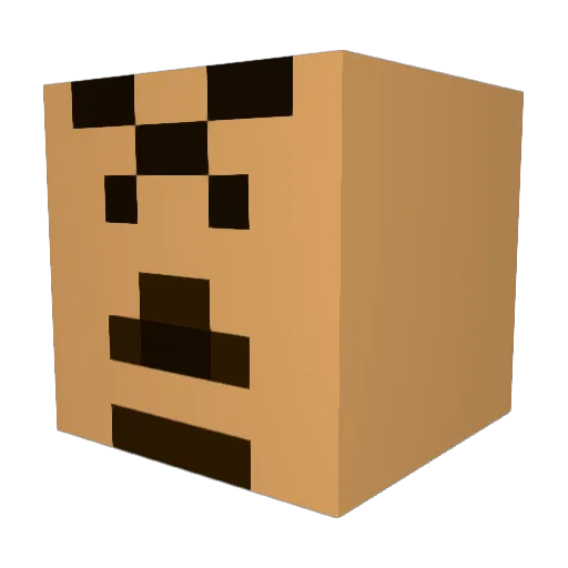 ElDandy Minecraft avatar head, 3D render