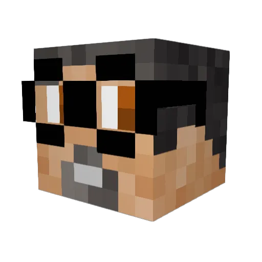 ElDimacs Minecraft avatar head, 3D render