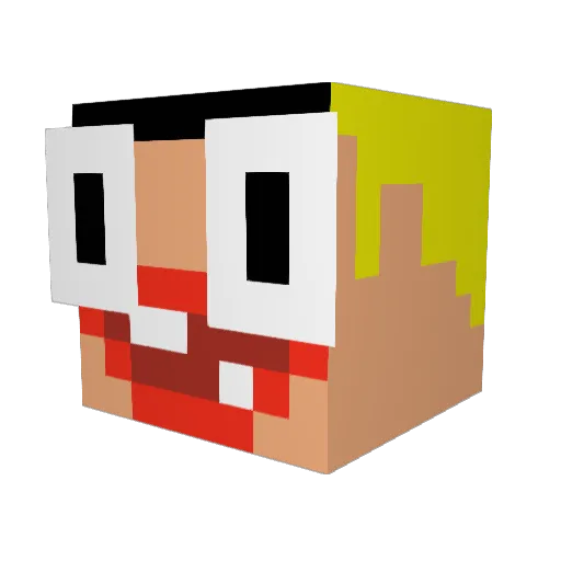ElFito14 Minecraft avatar head, 3D render