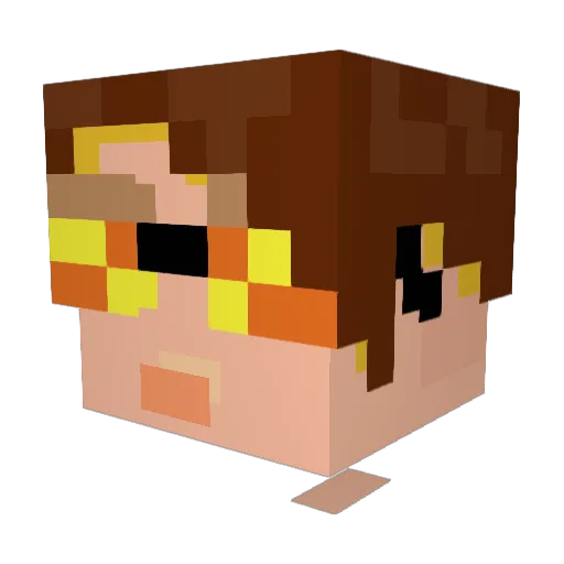 ElFranviSeven Minecraft avatar head, 3D render
