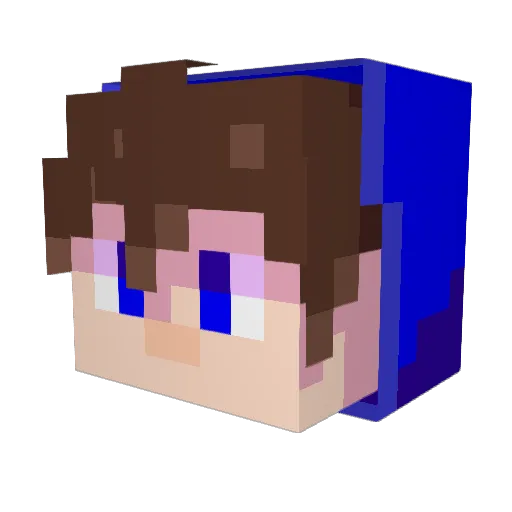 ElGuerreroMax Minecraft avatar head, 3D render