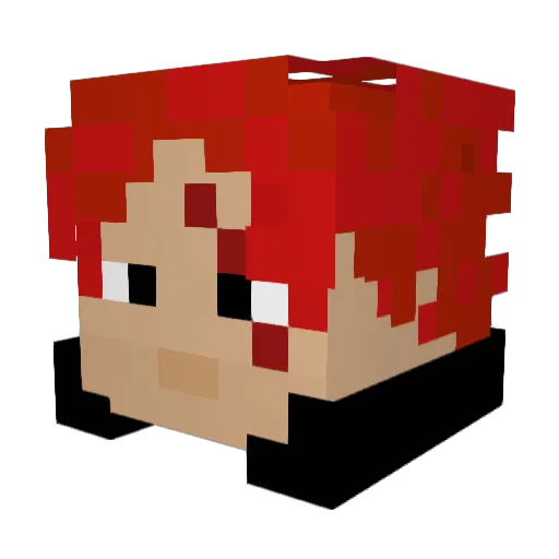 ElHijoLoco Minecraft avatar head, 3D render