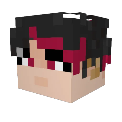 ElHoja Minecraft avatar head, 3D render