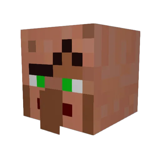 ElHombreGrande Minecraft avatar head, 3D render