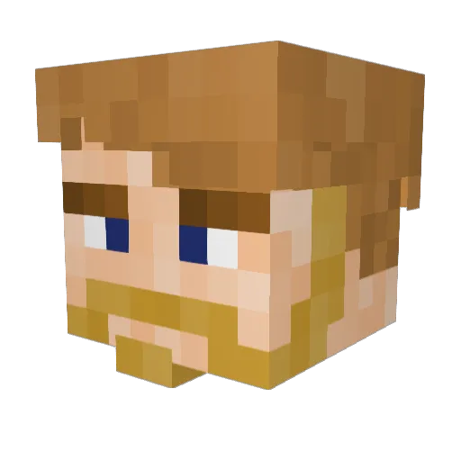 ElLoboLoco Minecraft avatar head, 3D render