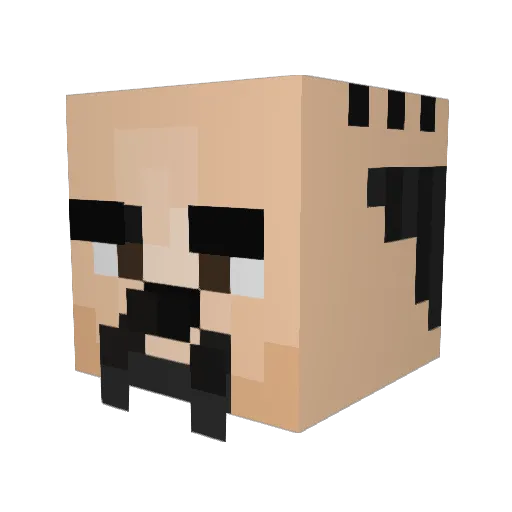 ElMacho_ Minecraft avatar head, 3D render