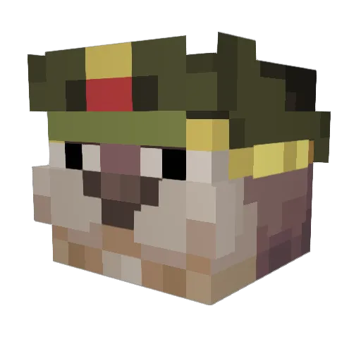 ElMemoo Minecraft avatar head, 3D render