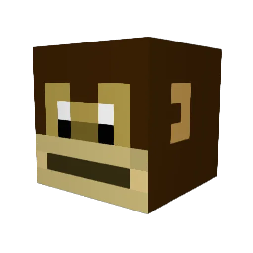 ElMonke Minecraft avatar head, 3D render