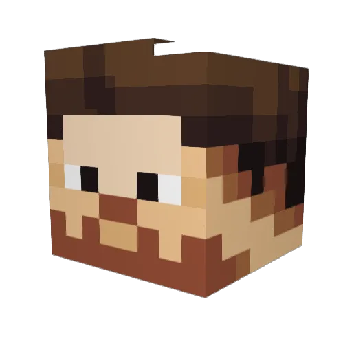 ElMosta Minecraft avatar head, 3D render