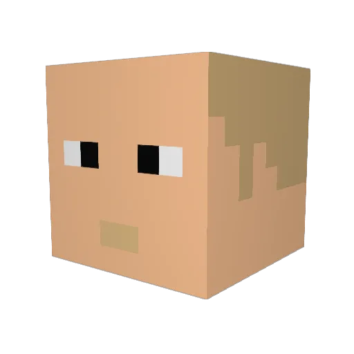 ElNexo Minecraft avatar head, 3D render