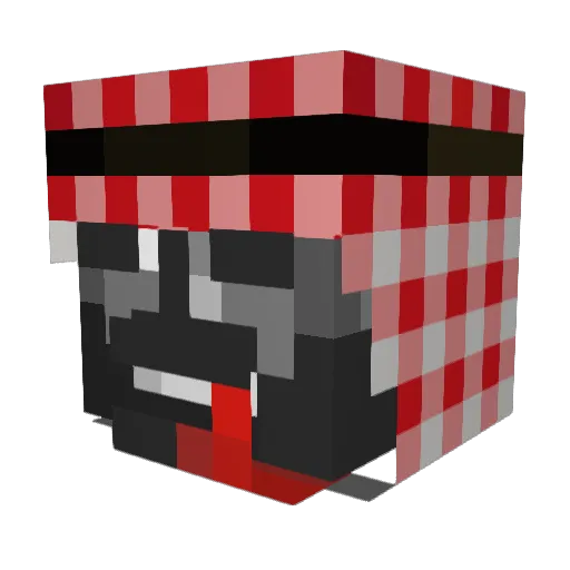 ElOtako02 Minecraft avatar head, 3D render