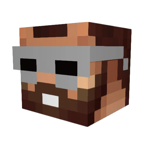 ElPatoudelaVega Minecraft avatar head, 3D render