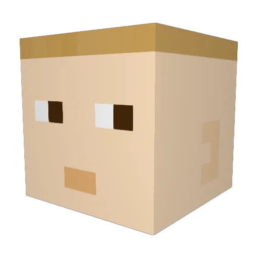ElPatroni Minecraft avatar head, 3D render
