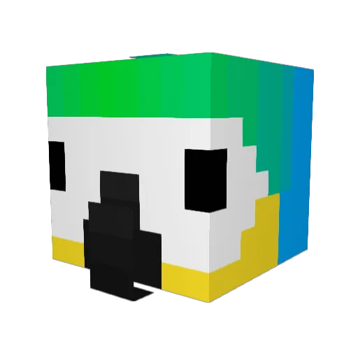 ElPeckingParrot Minecraft avatar head, 3D render