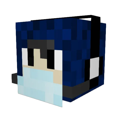 ElPerroMasMalo Minecraft avatar head, 3D render