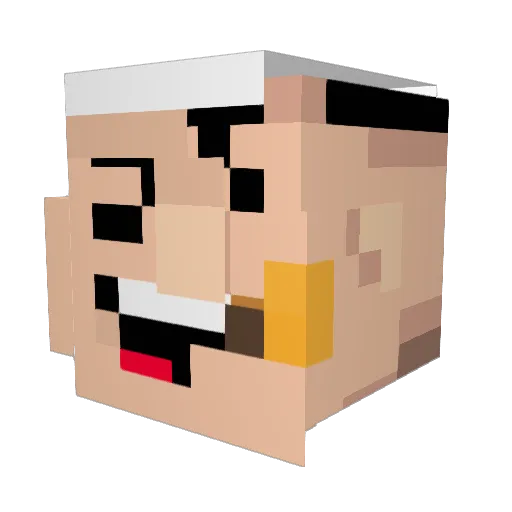 ElPopey Minecraft avatar head, 3D render