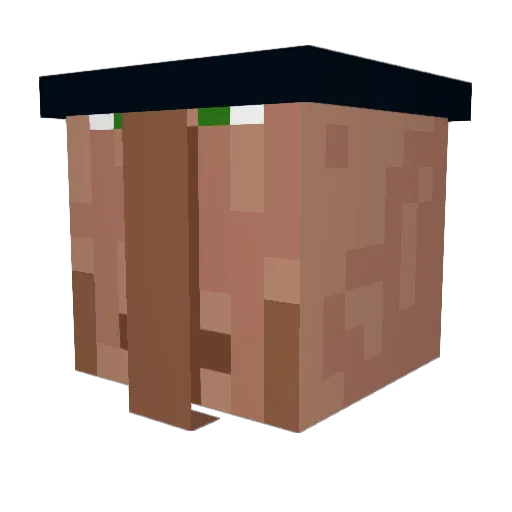 ElPortuAno Minecraft avatar head, 3D render