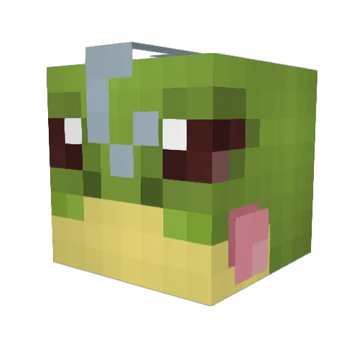 ElReyRana Minecraft avatar head, 3D render