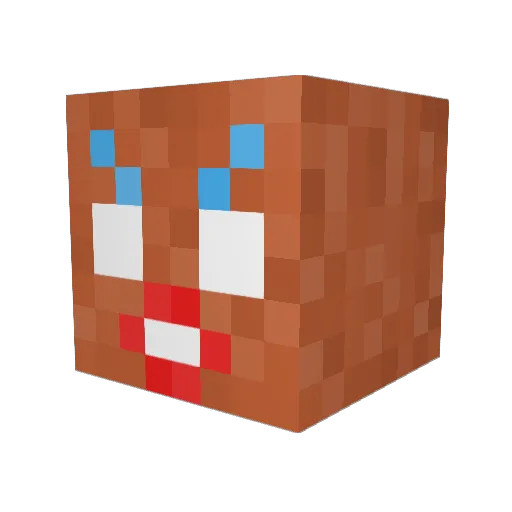 ElTobee Minecraft avatar head, 3D render
