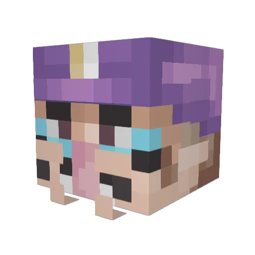 ElVeeJay Minecraft avatar head, 3D render