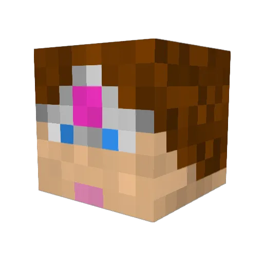 ElYukko Minecraft avatar head, 3D render