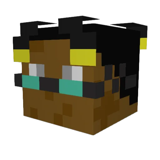 El_Noche Minecraft avatar head, 3D render