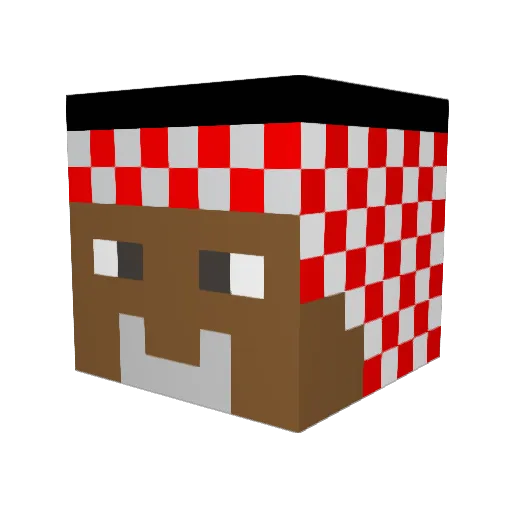 El_Rageo Minecraft avatar head, 3D render