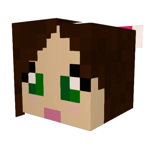 ElaUnholy Minecraft avatar head, 3D render