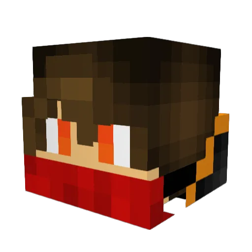 Elahen Minecraft avatar head, 3D render