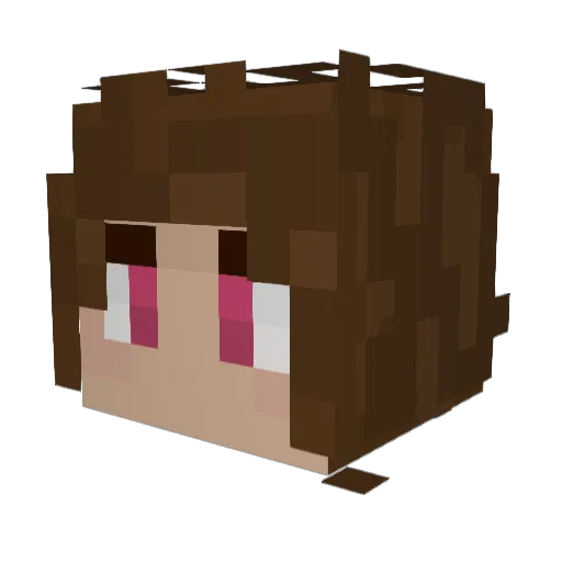 Elaiisa Minecraft avatar head, 3D render