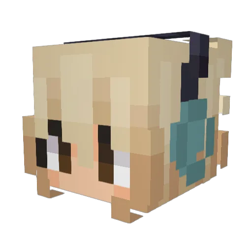 Elaimm Minecraft avatar head, 3D render