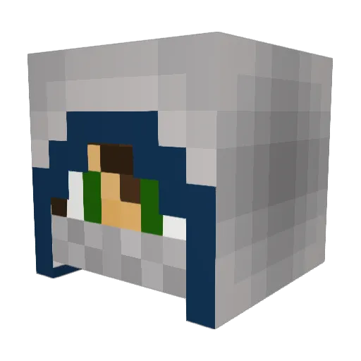 Elakie Minecraft avatar head, 3D render