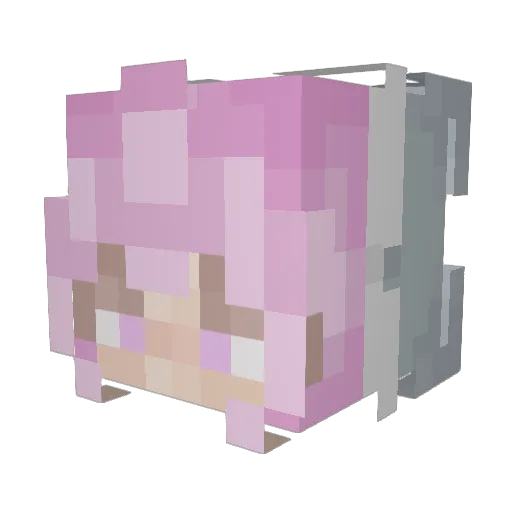 Elanabot Minecraft avatar head, 3D render