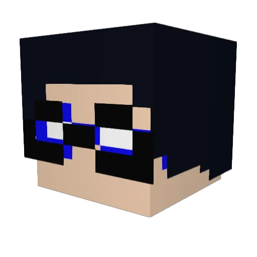 Elanges Minecraft avatar head, 3D render