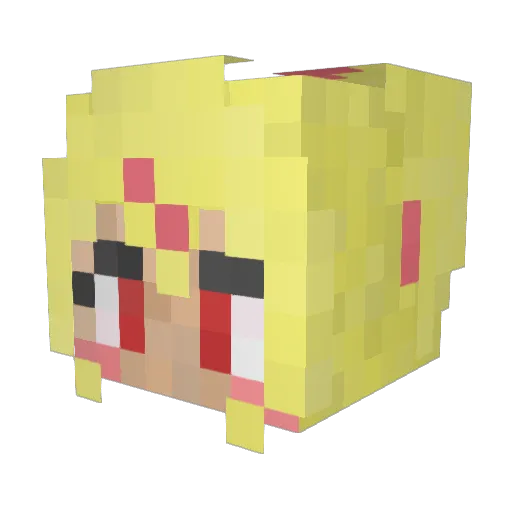 Elanlanlan Minecraft avatar head, 3D render