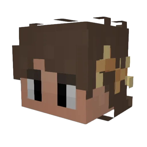 Elanuelo Minecraft avatar head, 3D render