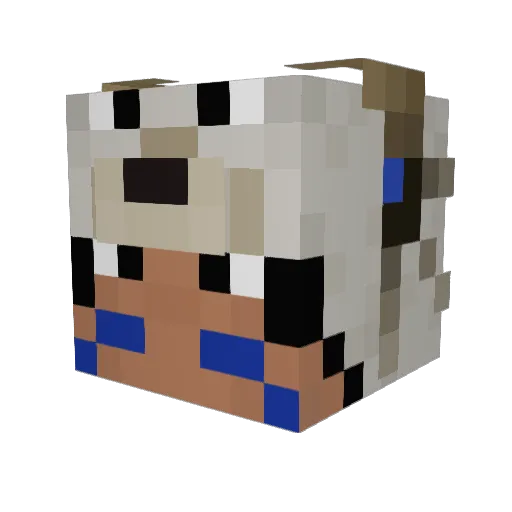 Elapache Minecraft avatar head, 3D render