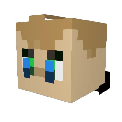 Elapsed Minecraft avatar head, 3D render