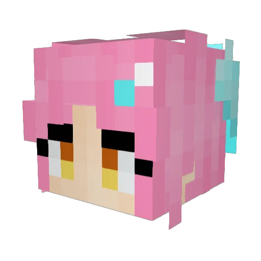 Elaru Minecraft avatar head, 3D render