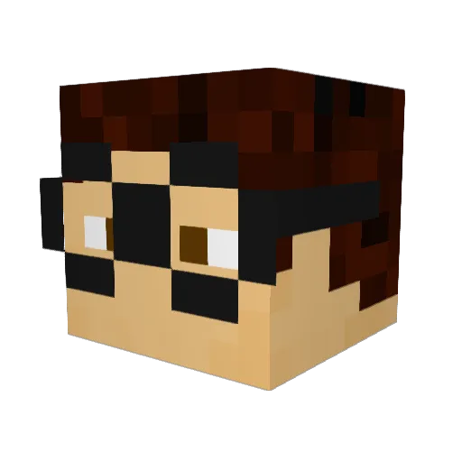 ElateTugboat Minecraft avatar head, 3D render