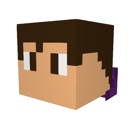 Elatedcomic Minecraft avatar head, 3D render