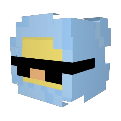 Elbag418 Minecraft avatar head, 3D render