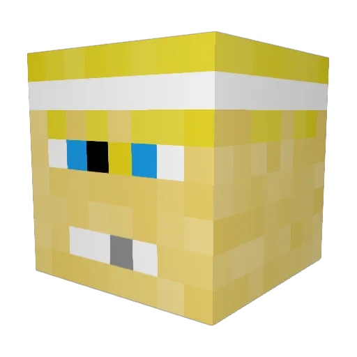 Elbotto2 Minecraft avatar head, 3D render