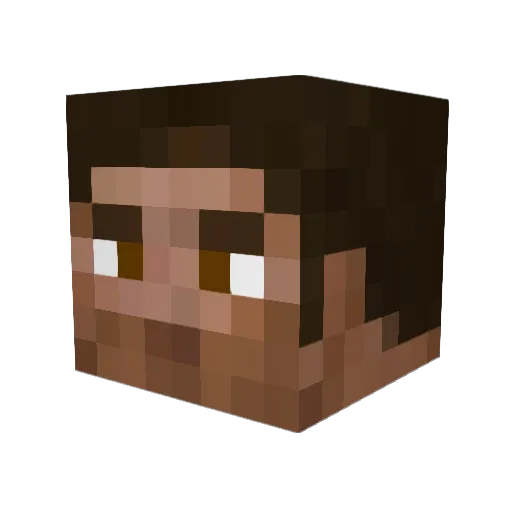 Elchbart Minecraft avatar head, 3D render