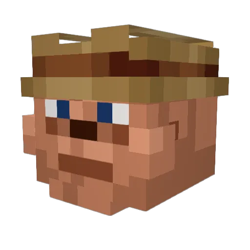 Elchoukito Minecraft avatar head, 3D render