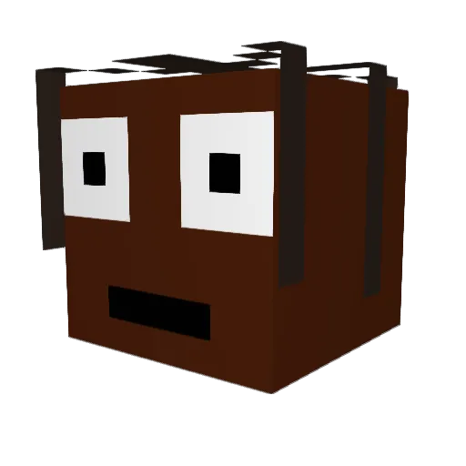 Elcraw Minecraft avatar head, 3D render